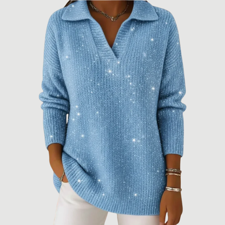 LIVIA | SPARKLING V-NECK SWEATER