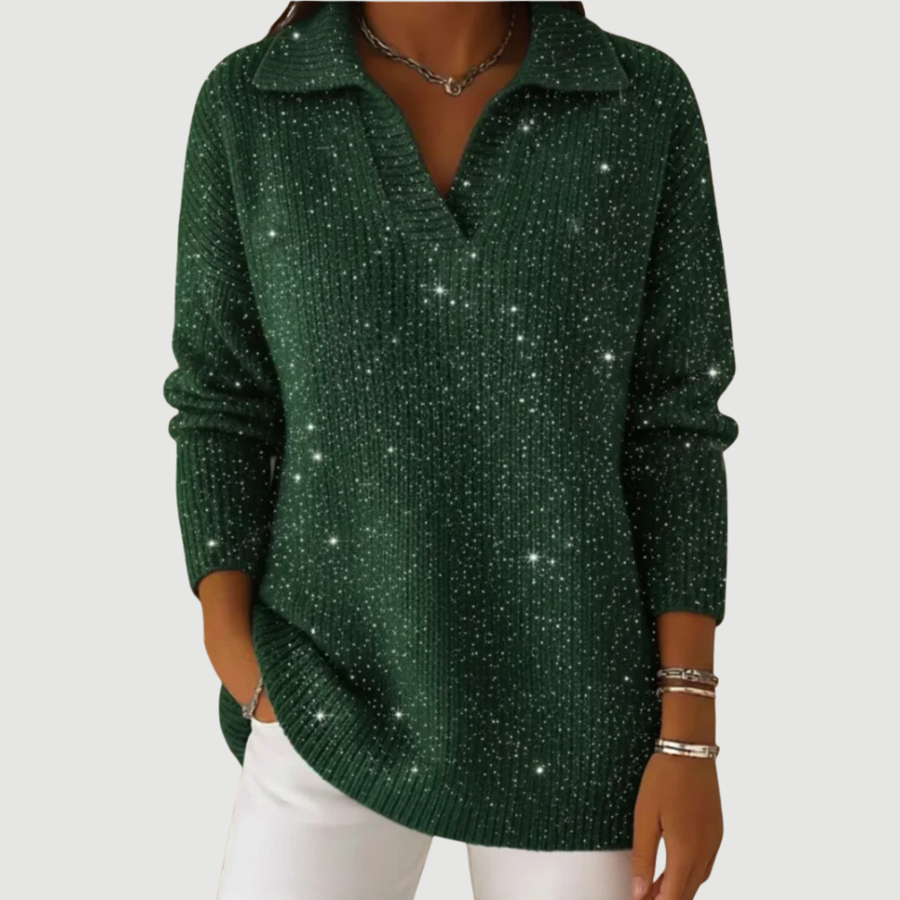 LIVIA | SPARKLING V-NECK SWEATER