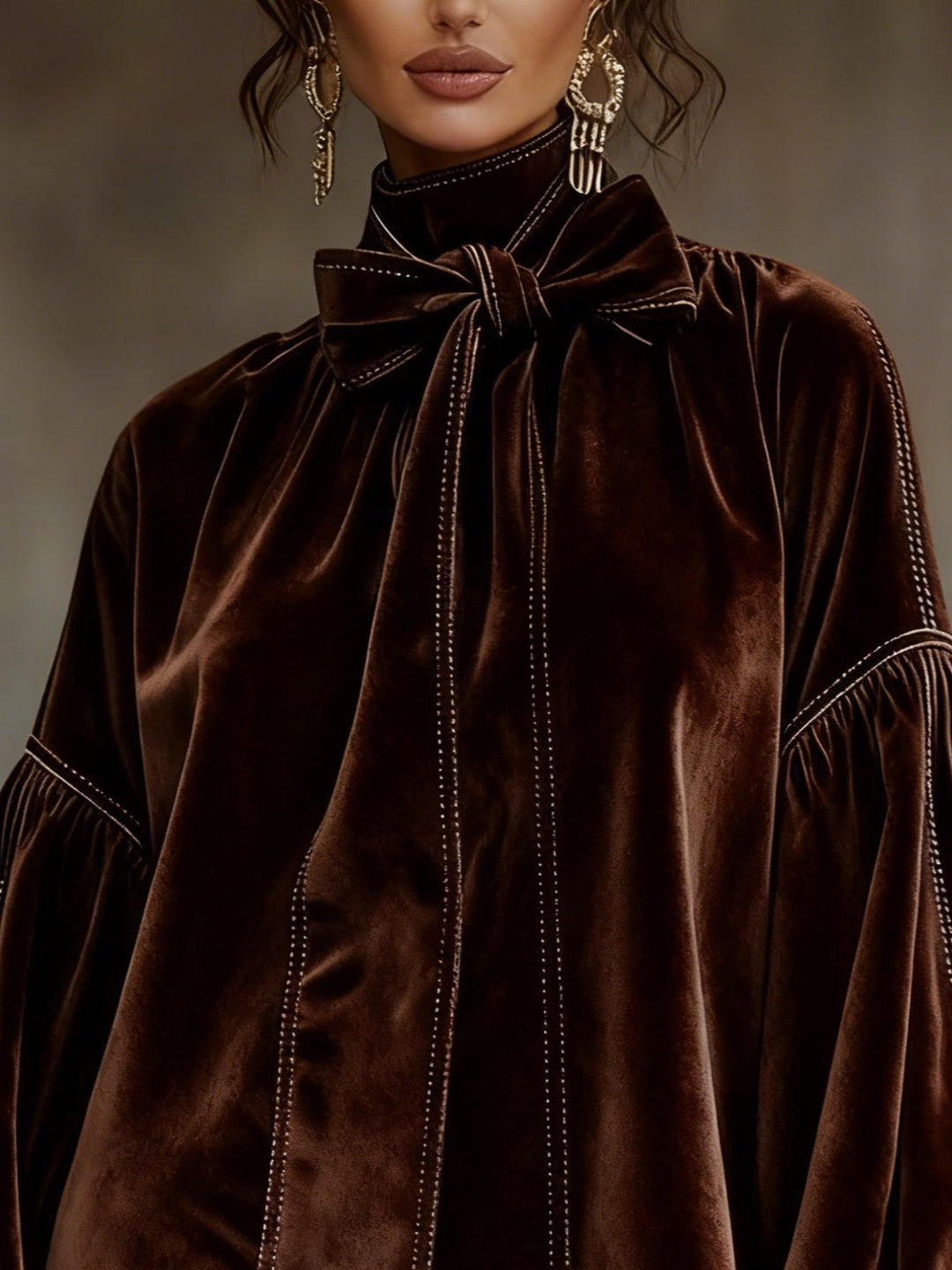 Lunori™ | Valentina – Mini Velvet Dress with Bow